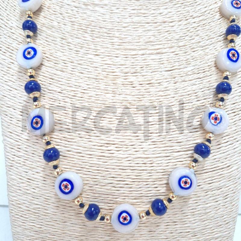 COLLANA VETRO BIANCA BLU MURRINA | Mercatino dell'Usato Cervia 2