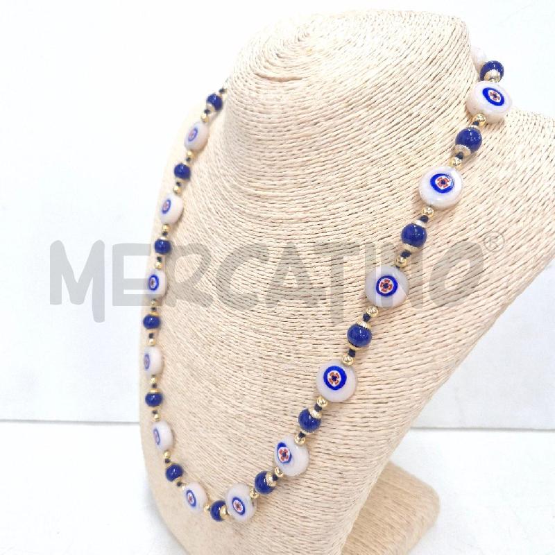 COLLANA VETRO BIANCA BLU MURRINA | Mercatino dell'Usato Cervia 4