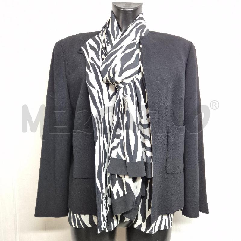 COMPLETO DONNA GFF GIACCA NERA+ TSHIRT CON STOLA ZEBRATI | Mercatino dell'Usato Cervia 1