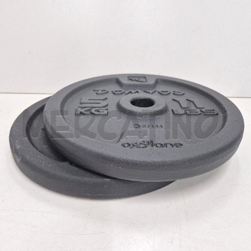 COPPIA DISCHI BILANCIERE 5 KG DOMYOS  | Mercatino dell'Usato Cervia 3