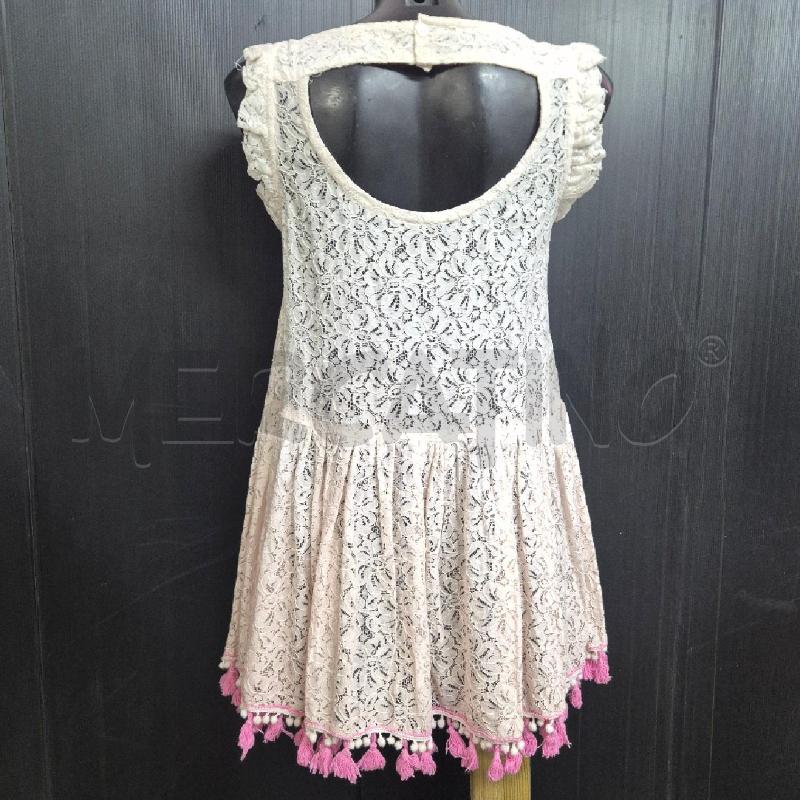 COPRICOSTUME ANTICA SARTORIA PIZZO BIANCO/ROSA + PERLINE | Mercatino dell'Usato Cervia 4