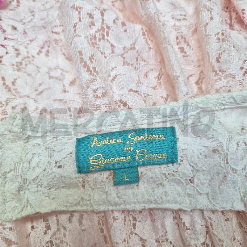 COPRICOSTUME ANTICA SARTORIA PIZZO BIANCO/ROSA + PERLINE | Mercatino dell'Usato Cervia 5