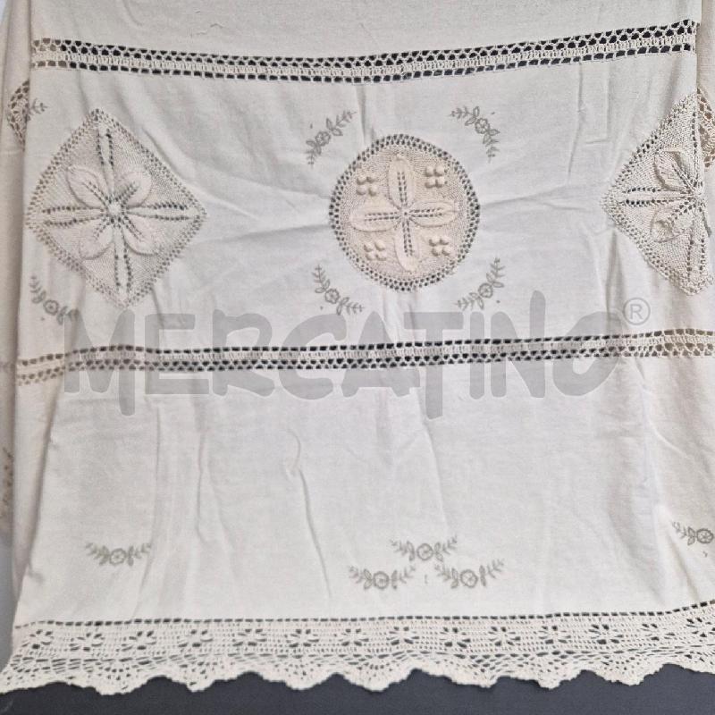 COPRI TAVOLO RETTANGOLARE PANNA CON APPLICAZIONI SIMIL UNICINETTO 250X140 | Mercatino dell'Usato Cervia 3