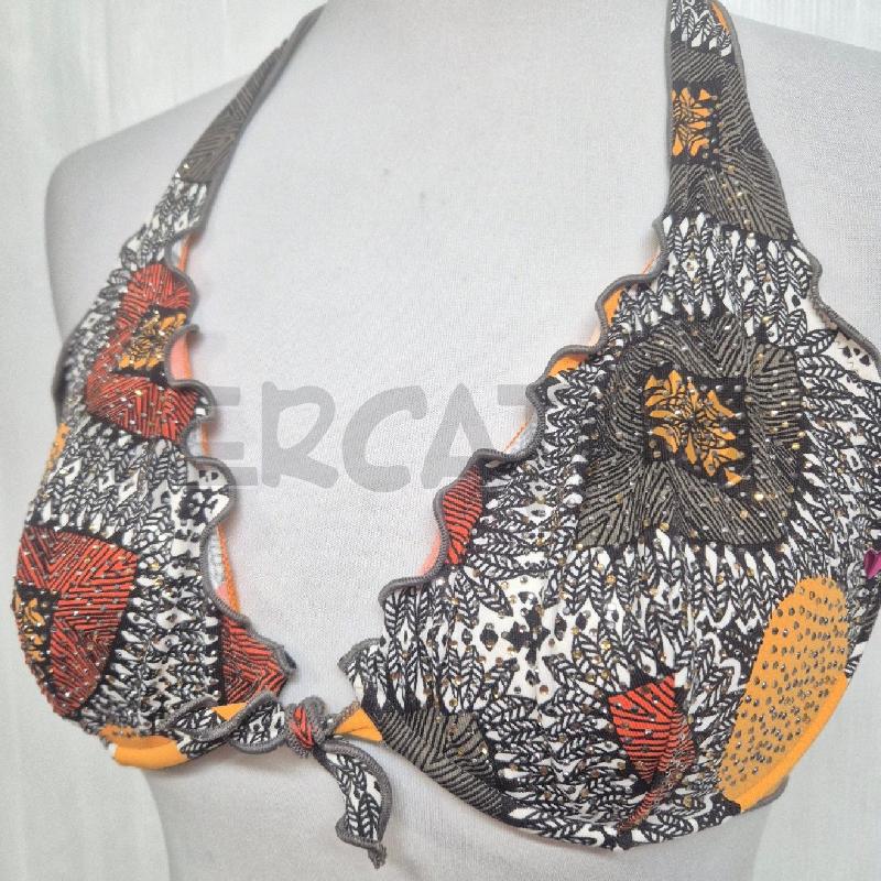 COSTUME DONNA 2 PZ GRIGIO/ARANCIO STRASS TEZUK | Mercatino dell'Usato Cervia 2