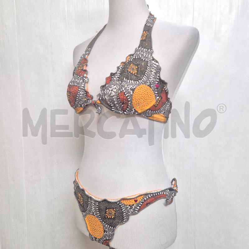 COSTUME DONNA 2 PZ GRIGIO/ARANCIO STRASS TEZUK | Mercatino dell'Usato Cervia 3