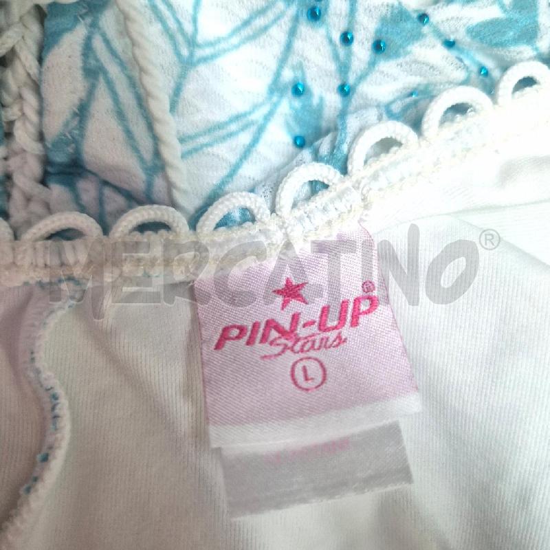 COSTUME DONNA INTERO PINUP BIANCO ACQUAMARINA STRASS | Mercatino dell'Usato Cervia 5