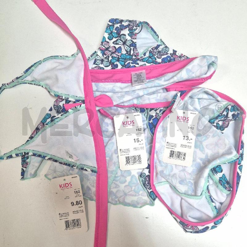 COSTUME GIRL 4 PZ BIANCO FARFALLE BLU  | Mercatino dell'Usato Cervia 4