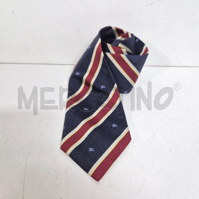 CRAVATTA BURBERRY BLU RIGHE PANNA BORDEAUX | Mercatino dell'Usato Cervia 2