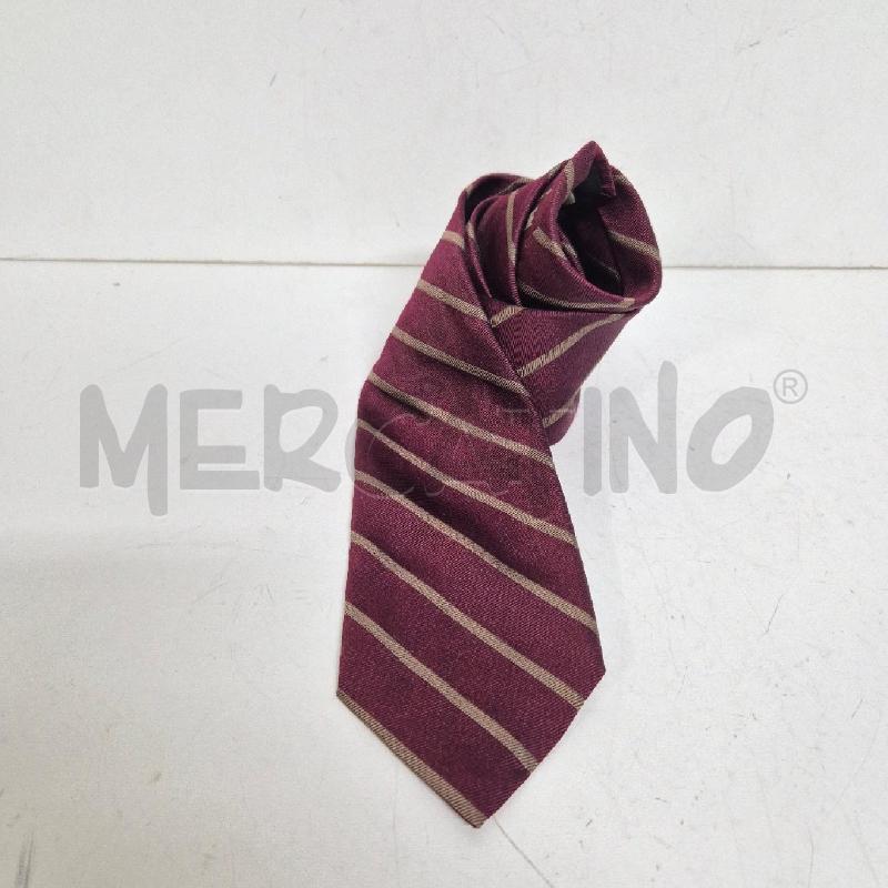 CRAVATTA BURBERRY BORDEAUX RIGHE SABBIA | Mercatino dell'Usato Cervia 1