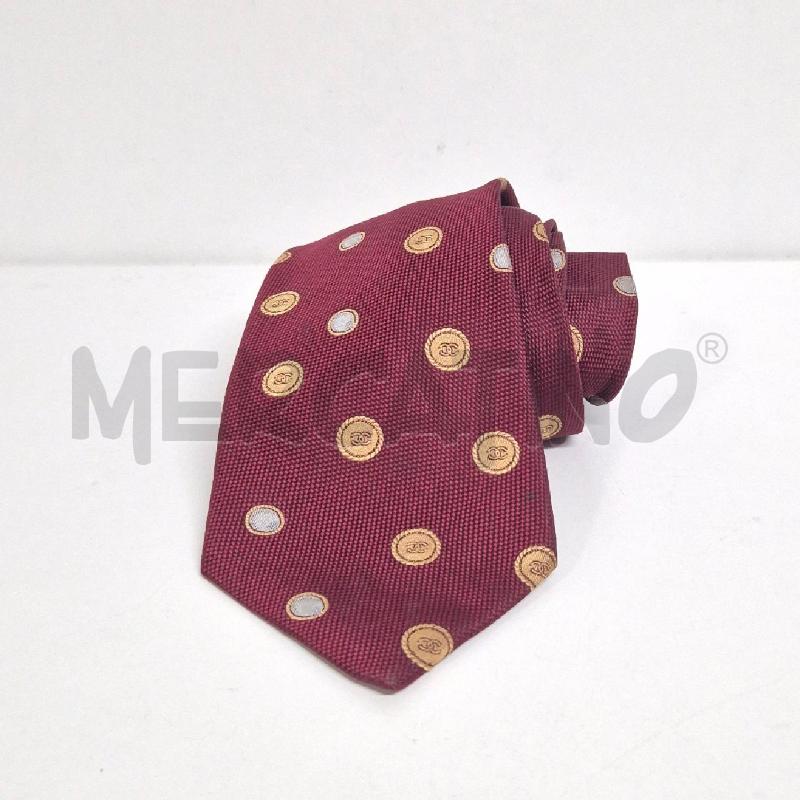 CRAVATTA CHANEL BORDEAUX SFERE LOGHI SABBIA | Mercatino dell'Usato Cervia 1