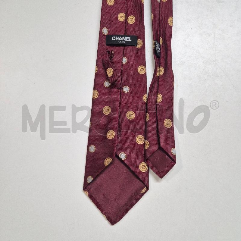 CRAVATTA CHANEL BORDEAUX SFERE LOGHI SABBIA | Mercatino dell'Usato Cervia 4