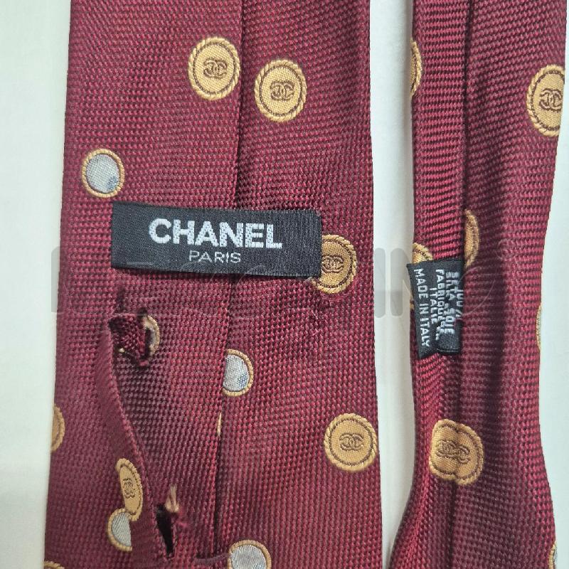 CRAVATTA CHANEL BORDEAUX SFERE LOGHI SABBIA | Mercatino dell'Usato Cervia 5