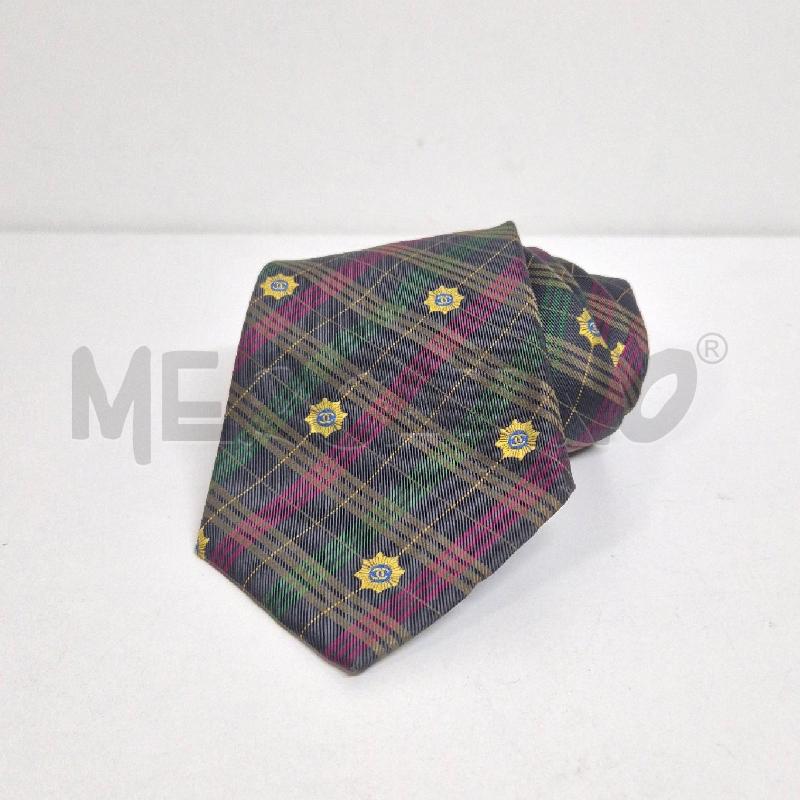 CRAVATTA CHANEL SCOZZESE VERDE FUCSIA LOGHI AZZURRI | Mercatino dell'Usato Cervia 1