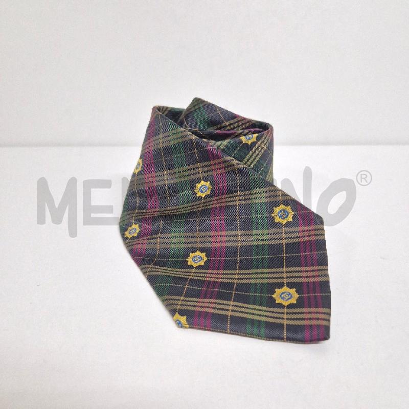 CRAVATTA CHANEL SCOZZESE VERDE FUCSIA LOGHI AZZURRI | Mercatino dell'Usato Cervia 2