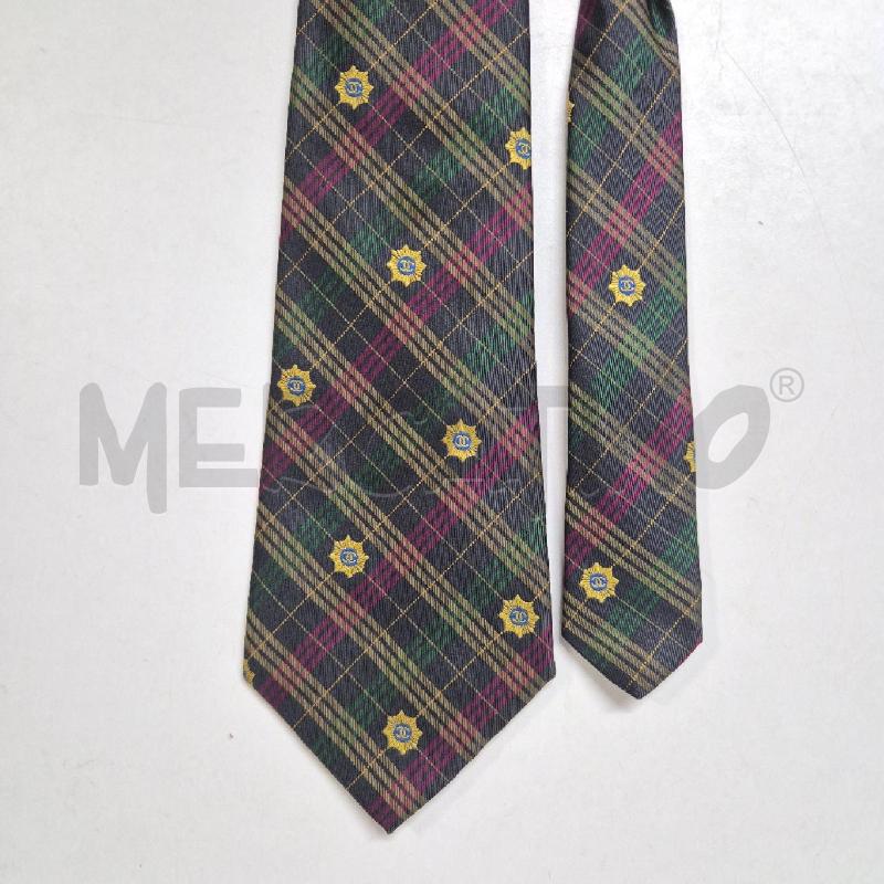 CRAVATTA CHANEL SCOZZESE VERDE FUCSIA LOGHI AZZURRI | Mercatino dell'Usato Cervia 3