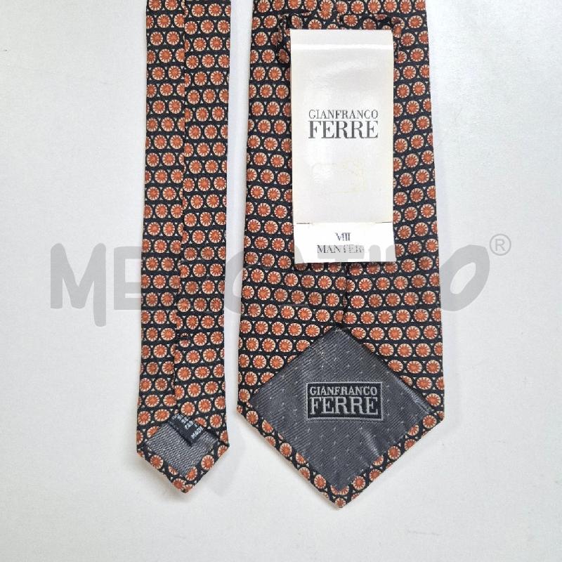 CRAVATTA GIANFRANCO FERRÈ BASE NERA POIS BEIGE ARANCIO | Mercatino dell'Usato Cervia 4