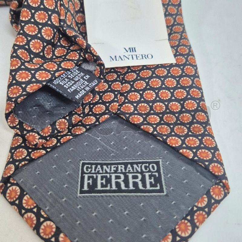 CRAVATTA GIANFRANCO FERRÈ BASE NERA POIS BEIGE ARANCIO | Mercatino dell'Usato Cervia 5