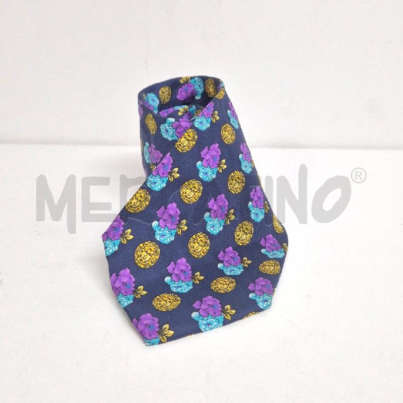 CRAVATTA GIANNI VERSACE BLU POIS MEDUSA GIALLI | Mercatino dell'Usato Cervia 1