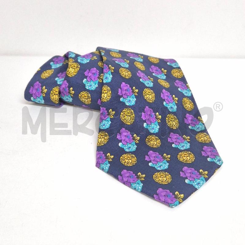 CRAVATTA GIANNI VERSACE BLU POIS MEDUSA GIALLI | Mercatino dell'Usato Cervia 2