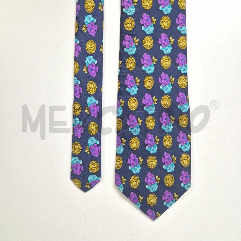 CRAVATTA GIANNI VERSACE BLU POIS MEDUSA GIALLI | Mercatino dell'Usato Cervia 3