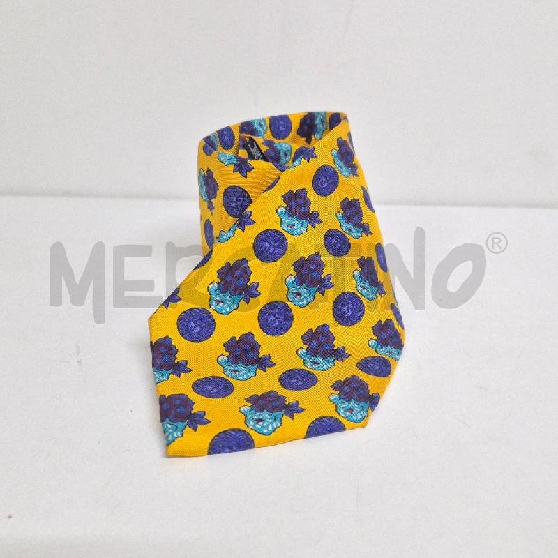 CRAVATTA GIANNI VERSACE OCRA POIS MEDUSA BLU | Mercatino dell'Usato Cervia 1