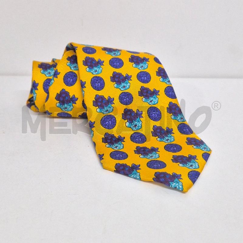 CRAVATTA GIANNI VERSACE OCRA POIS MEDUSA BLU | Mercatino dell'Usato Cervia 2