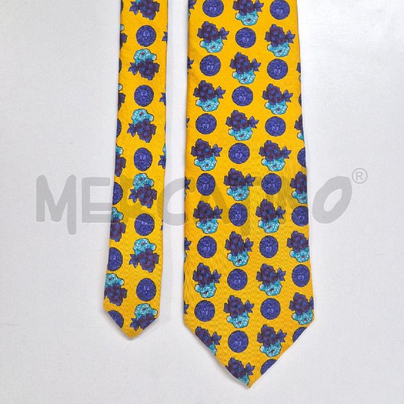 CRAVATTA GIANNI VERSACE OCRA POIS MEDUSA BLU | Mercatino dell'Usato Cervia 3