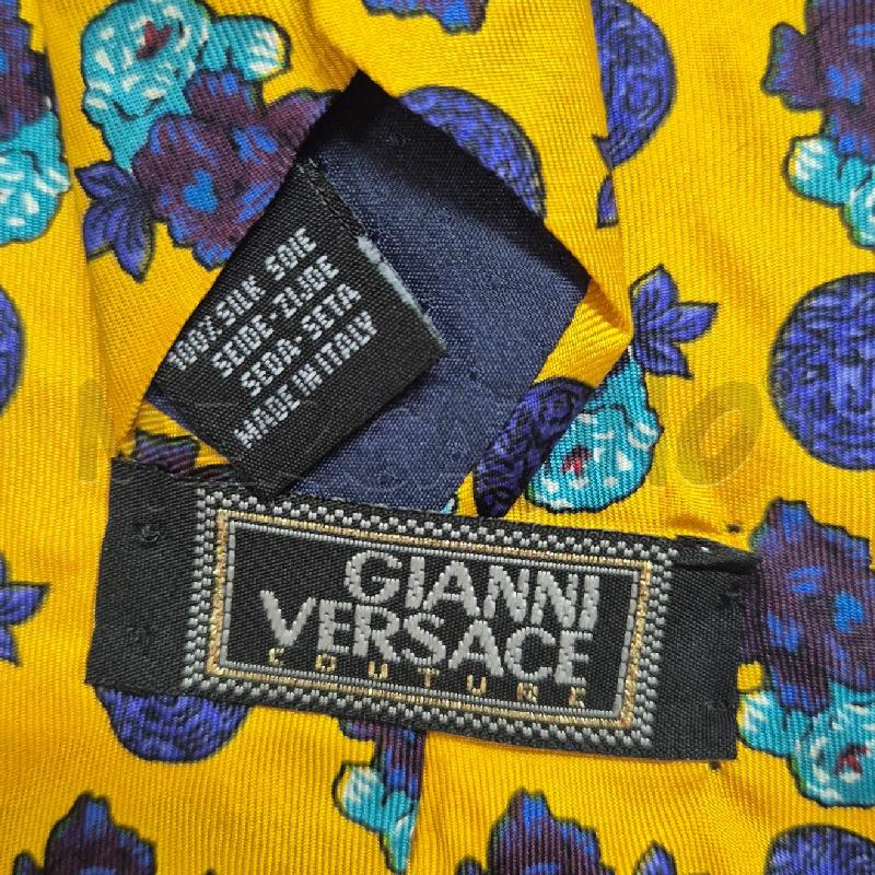 CRAVATTA GIANNI VERSACE OCRA POIS MEDUSA BLU | Mercatino dell'Usato Cervia 5