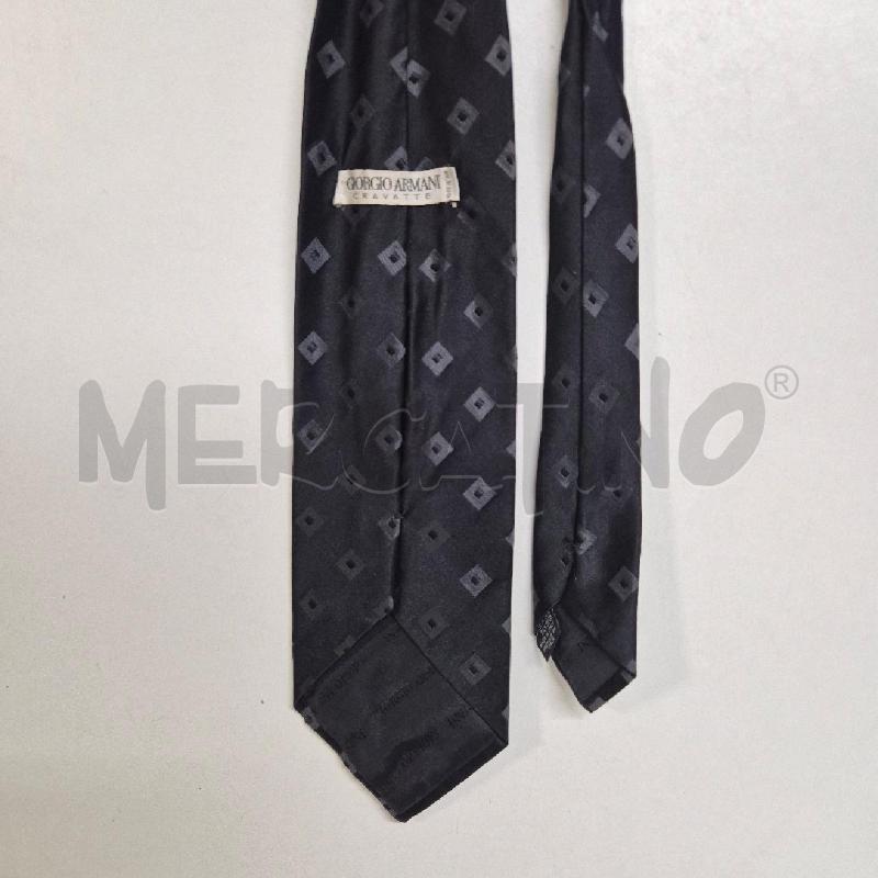 CRAVATTA GIORGIO ARMANI NERA ROMBI GRIGI | Mercatino dell'Usato Cervia 4