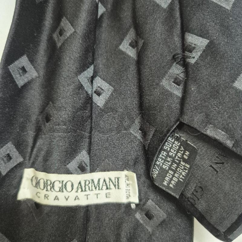 CRAVATTA GIORGIO ARMANI NERA ROMBI GRIGI | Mercatino dell'Usato Cervia 5