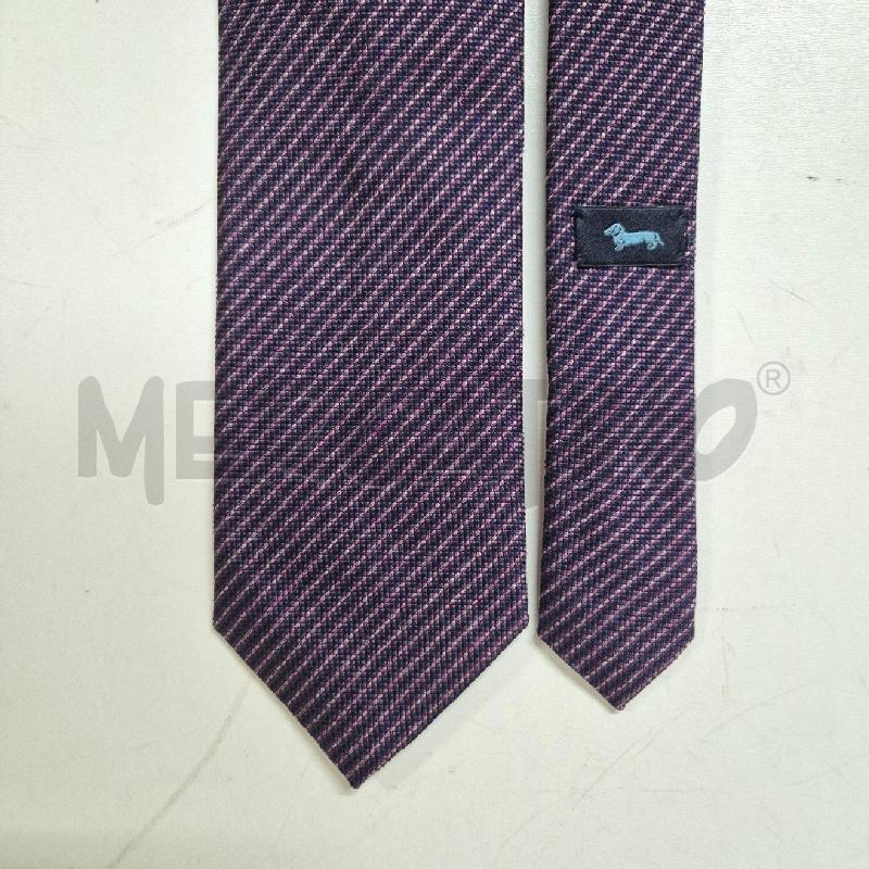 CRAVATTA HARMONT&BLAINE BLU RIGHE ROSA BORDEAUX | Mercatino dell'Usato Cervia 3