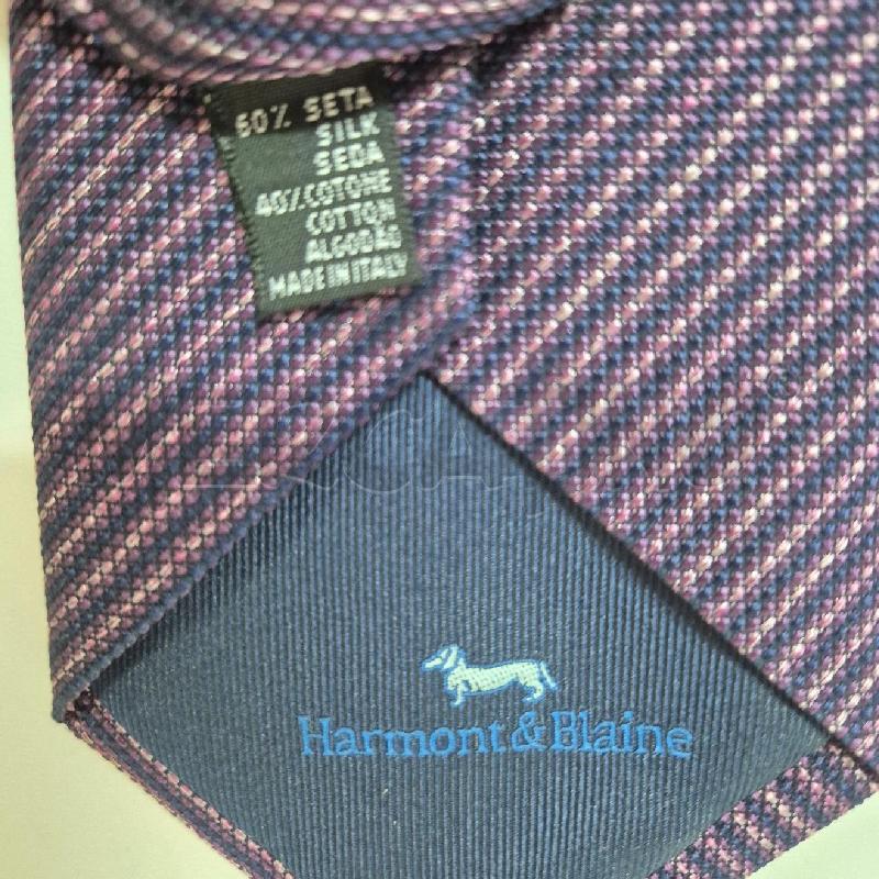 CRAVATTA HARMONT&BLAINE BLU RIGHE ROSA BORDEAUX | Mercatino dell'Usato Cervia 5