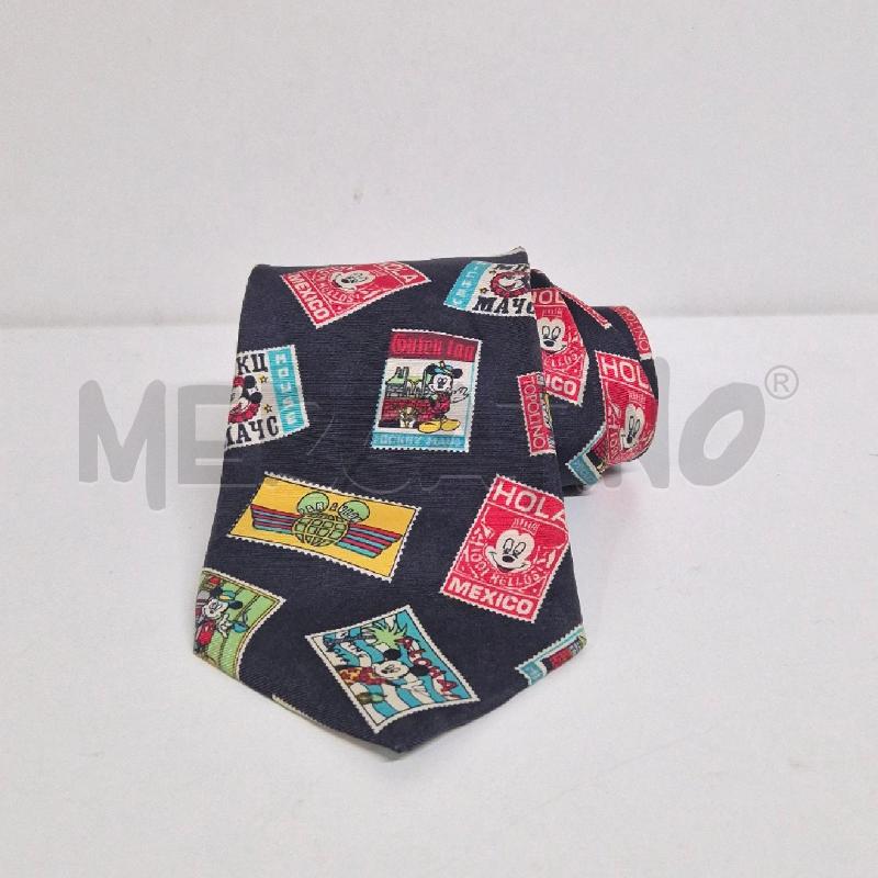 CRAVATTA NERA FRANCOBOLLI MICKEY MOUSE | Mercatino dell'Usato Cervia 1