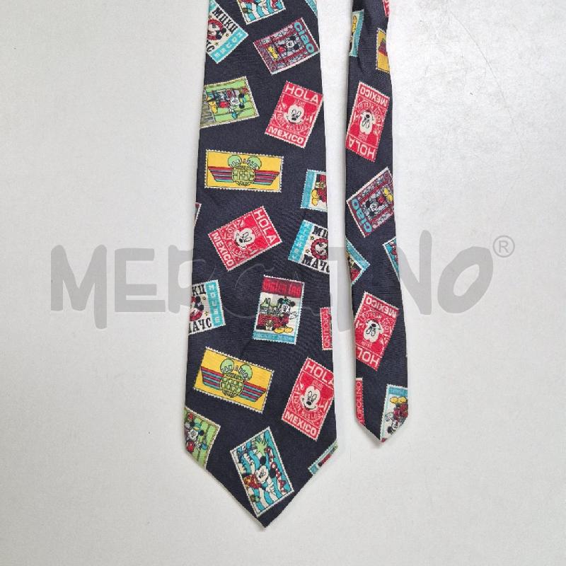 CRAVATTA NERA FRANCOBOLLI MICKEY MOUSE | Mercatino dell'Usato Cervia 3