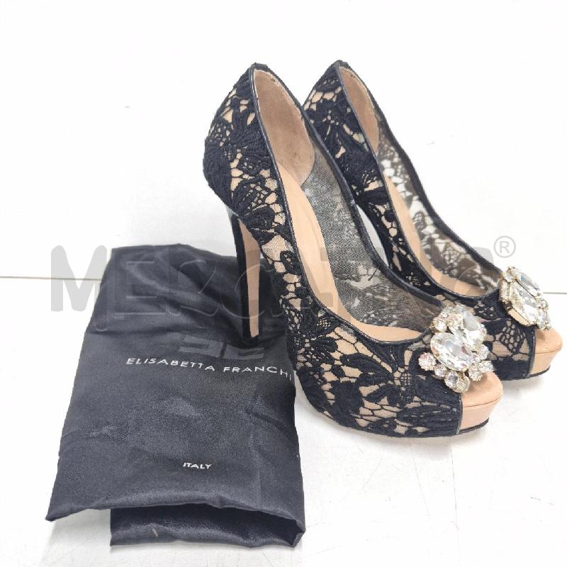 DECOLLETE ELISABETTA FRANCHI PIZZO + STRASS SPUNTATE | Mercatino dell'Usato Cervia 1