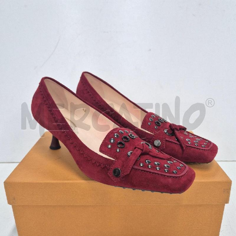 DECOLLETE MOCASSINI TODS ROSSO SCAMOSCIATO BILLIE STUDS | Mercatino dell'Usato Cervia 1