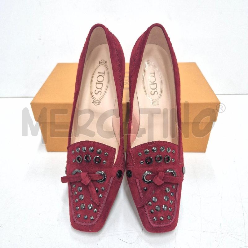 DECOLLETE MOCASSINI TODS ROSSO SCAMOSCIATO BILLIE STUDS | Mercatino dell'Usato Cervia 2