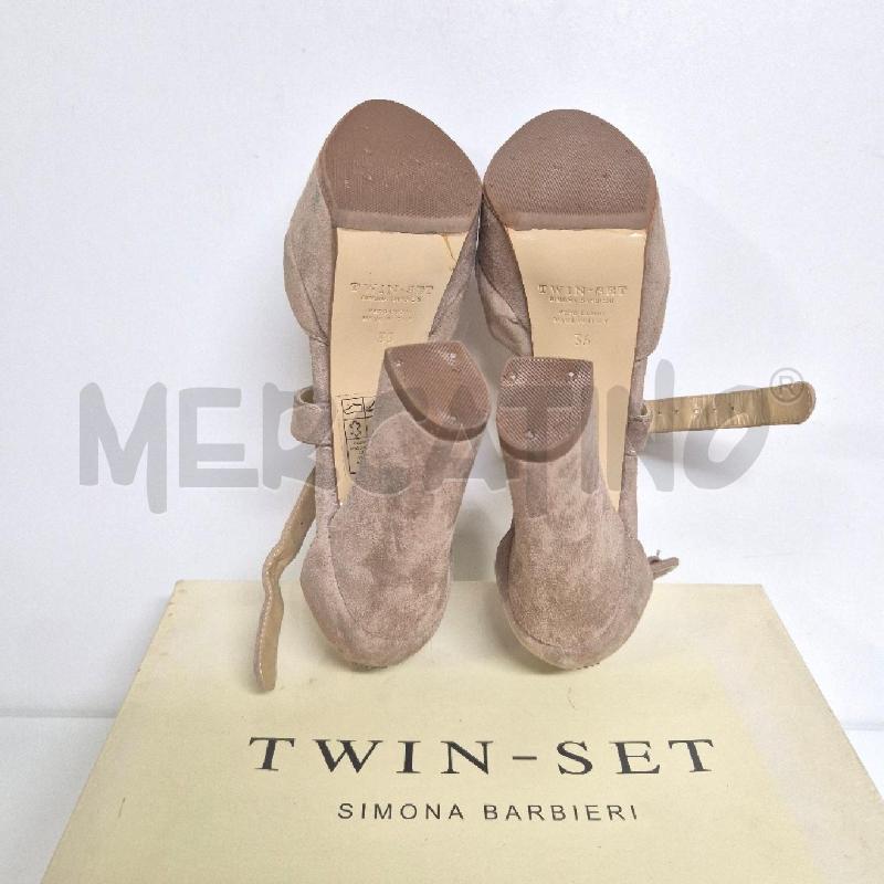 DECOLLETE TWIN SET SCAMOSCIATA SABBIA | Mercatino dell'Usato Cervia 5