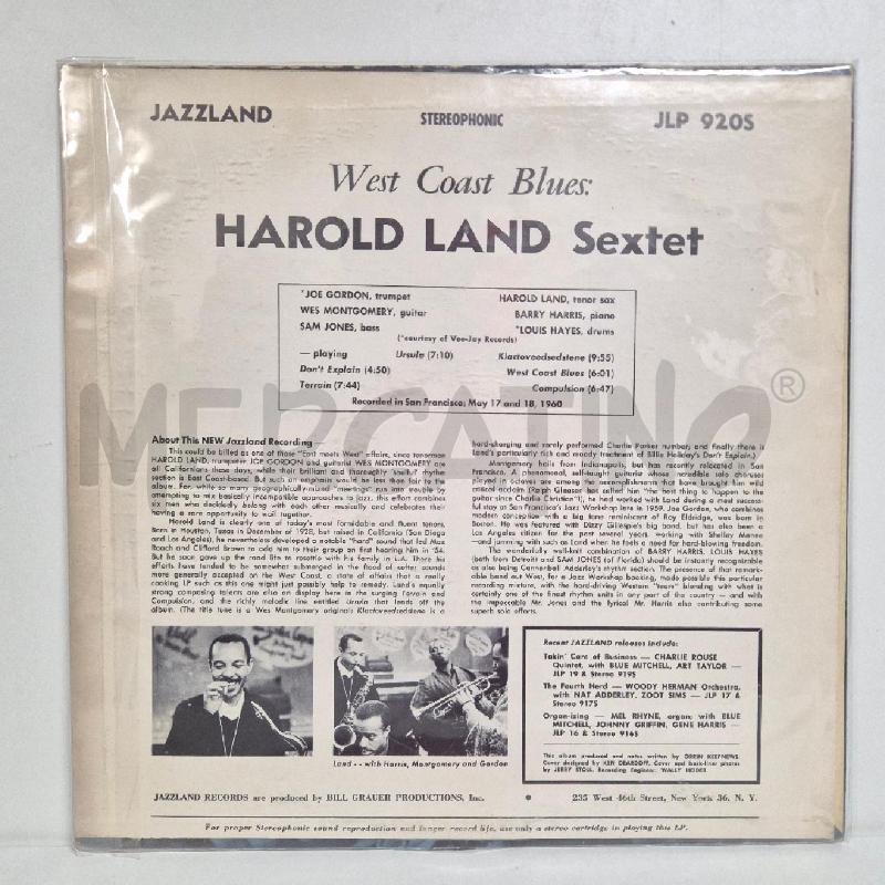 DISCO 33 GIRI VINILE HAROLD LAND WEST COAST BLUES | Mercatino dell'Usato Cervia 2