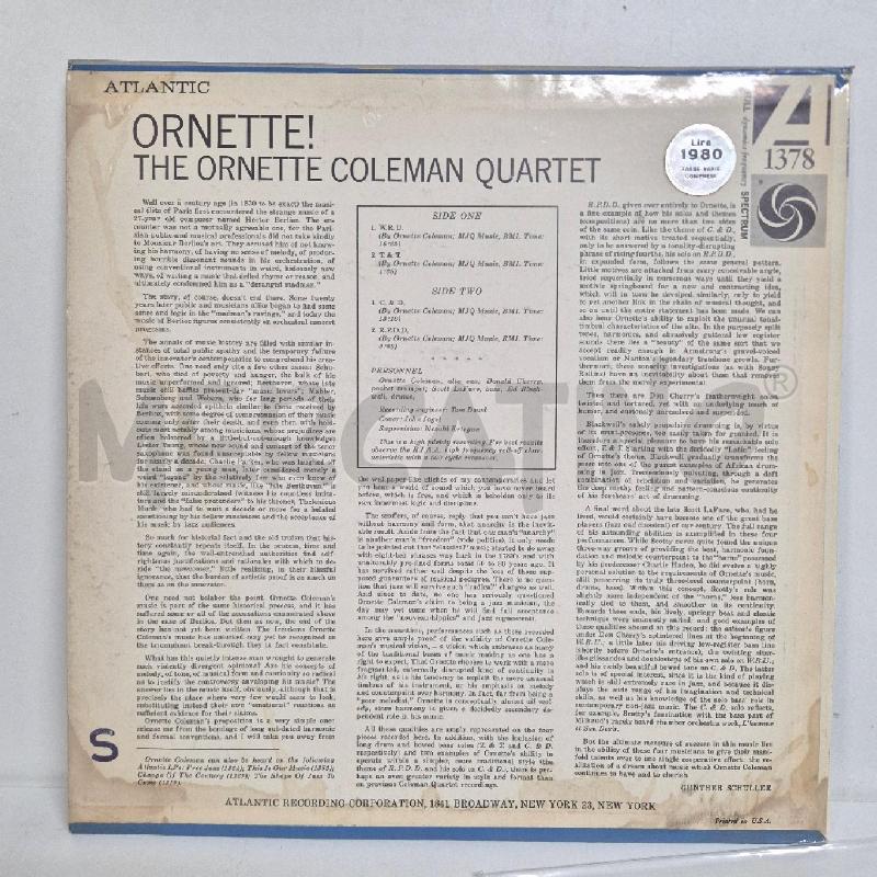 DISCO 33 GIRI VINILE ORNETTE COLEMAN ORNETTE | Mercatino dell'Usato Cervia 2