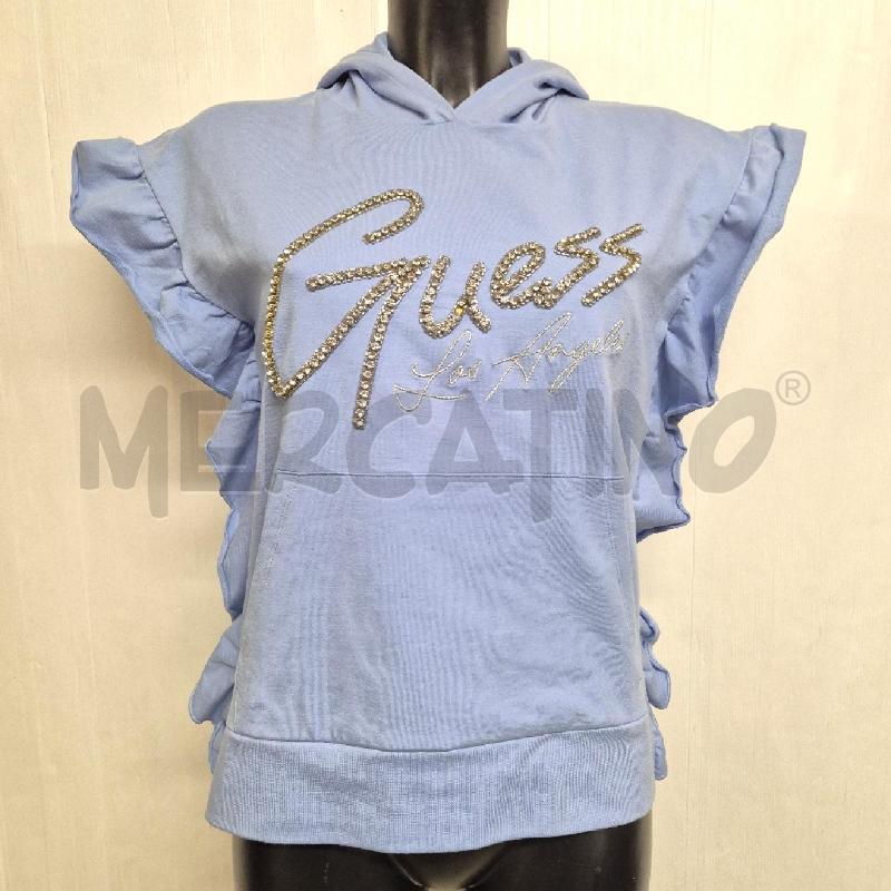 FELPA DONNA GUESS CELESTE STRASS MANICA CORTA | Mercatino dell'Usato Cervia 1