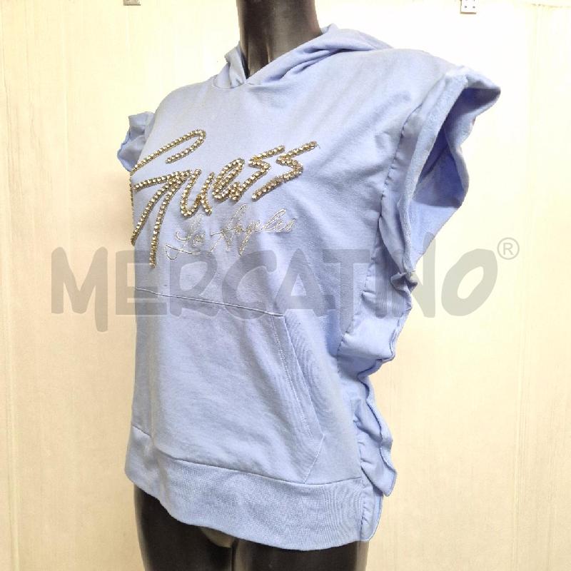 FELPA DONNA GUESS CELESTE STRASS MANICA CORTA | Mercatino dell'Usato Cervia 3