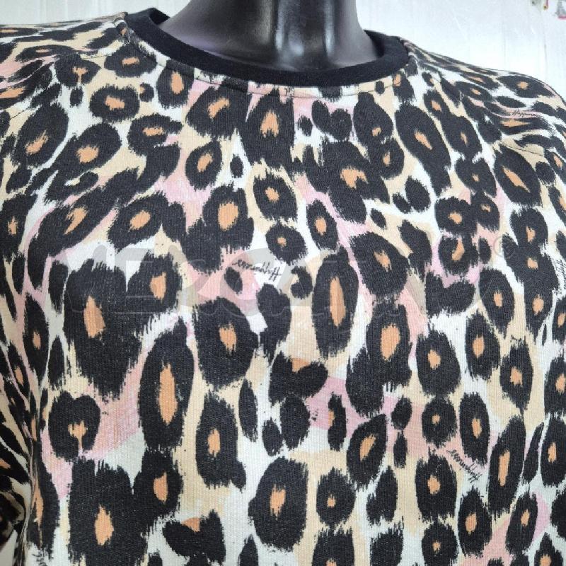 FELPA DONNA HAPPINESS MACULATA SCRITTA GLITTER DORATA | Mercatino dell'Usato Cervia 2