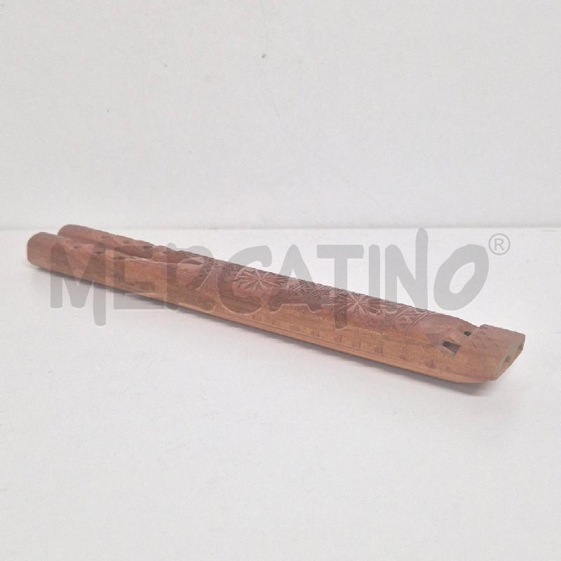 FLAUTO DOPPIO IN LEGNO ANTICO INTARSIATO | Mercatino dell'Usato Cervia 1