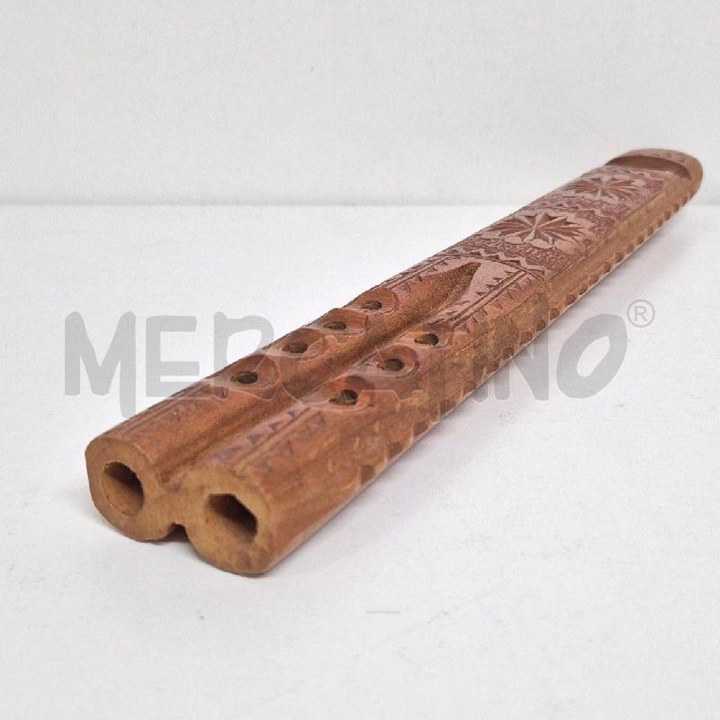 FLAUTO DOPPIO IN LEGNO ANTICO INTARSIATO | Mercatino dell'Usato Cervia 3