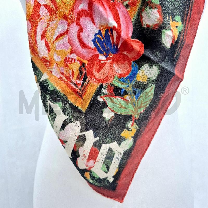 FOULARD GALLIANO MATTONE ACQUAMARINA E FANTASIA FLOREALE | Mercatino dell'Usato Cervia 3