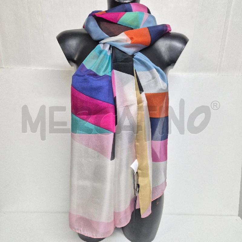 FOULARD MULTICOLOR GEOMETRI 100%SETA | Mercatino dell'Usato Cervia 1