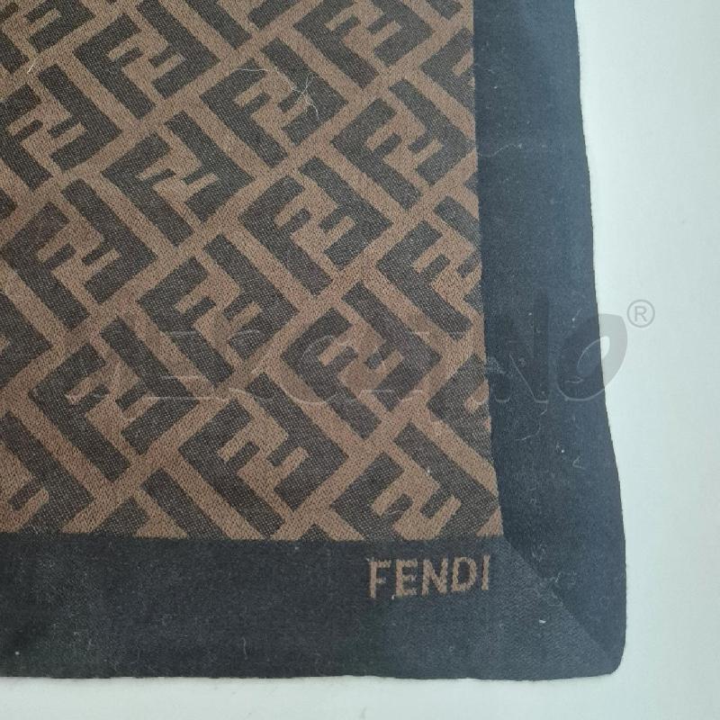 FOULARD POCHETTE FENDI COTONE QUADRATO MARRONE NERO | Mercatino dell'Usato Cervia 2