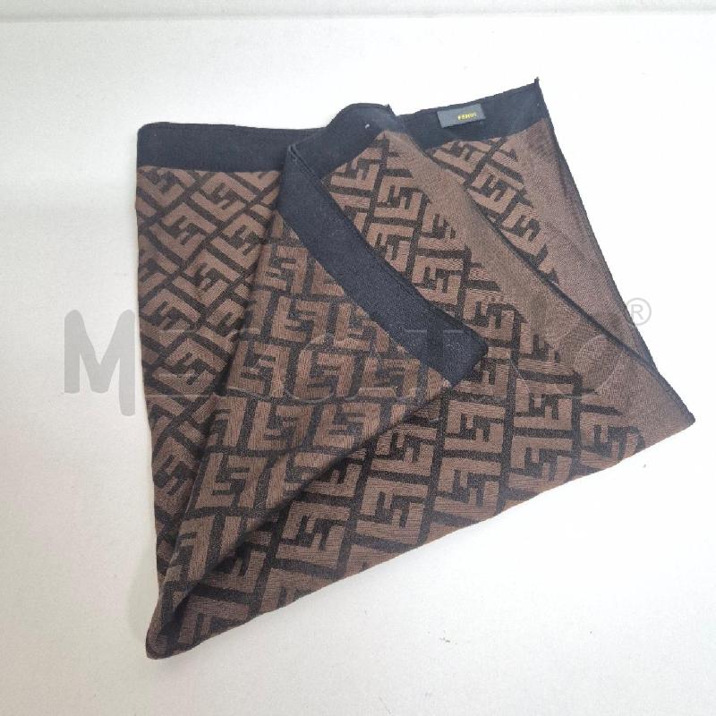 FOULARD POCHETTE FENDI COTONE QUADRATO MARRONE NERO | Mercatino dell'Usato Cervia 3