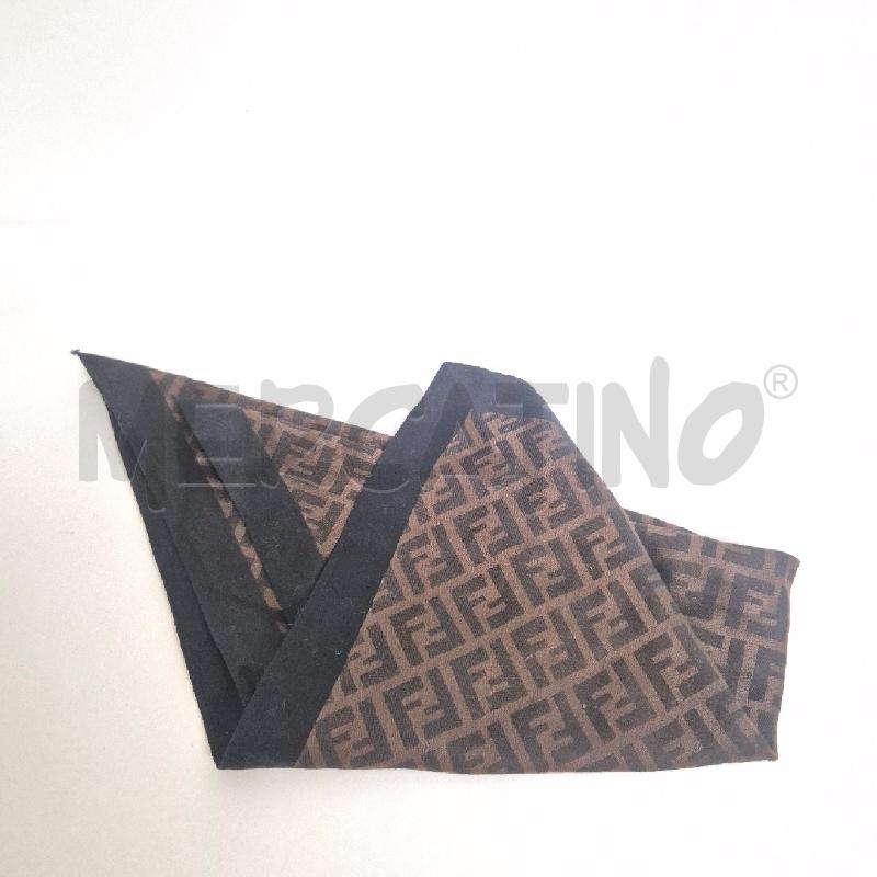 FOULARD POCHETTE FENDI COTONE QUADRATO MARRONE NERO | Mercatino dell'Usato Cervia 4